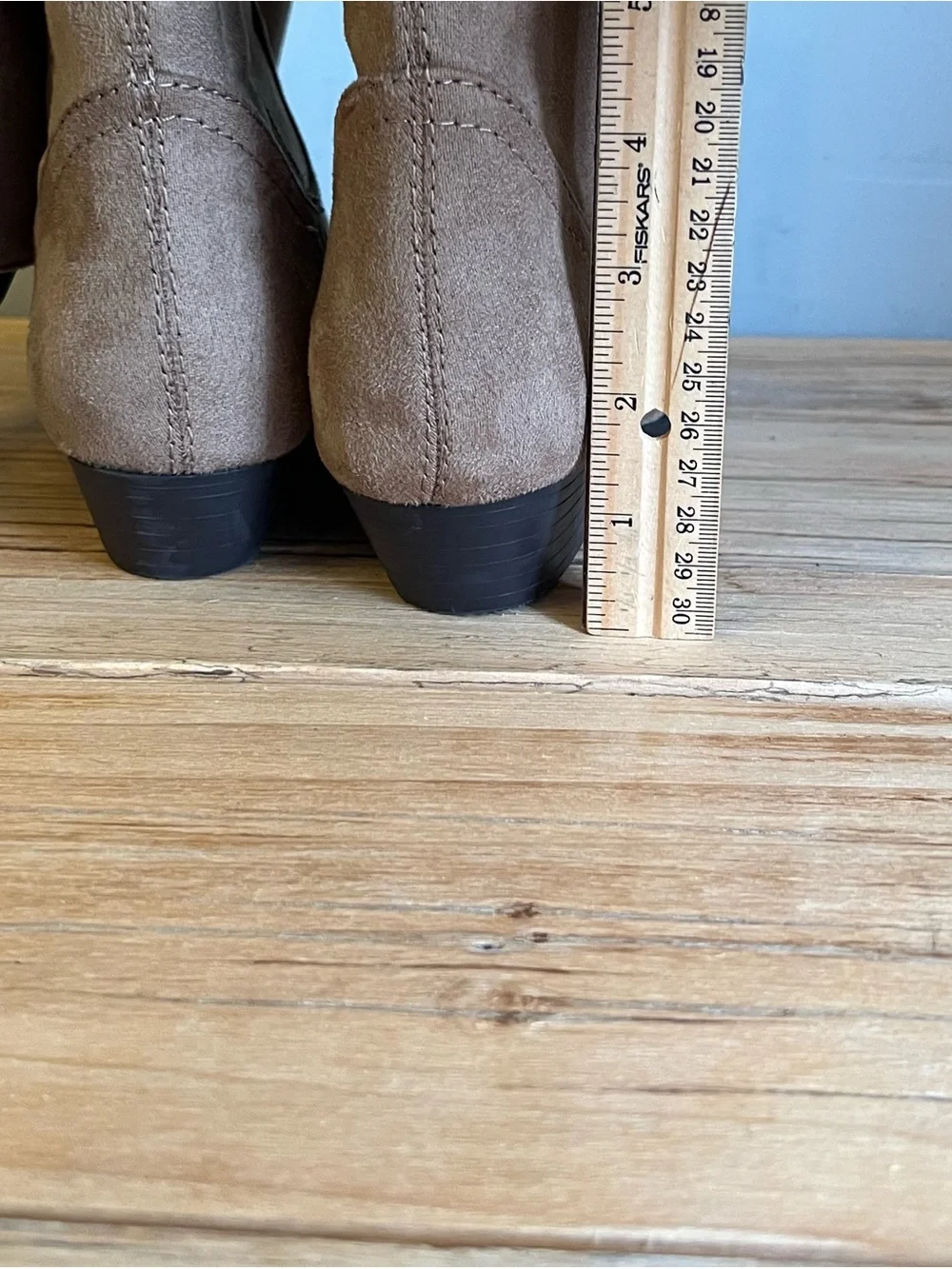 Time and Tru Women’s Tall Faux Suede Knee-High Boots - Tan Size 6
